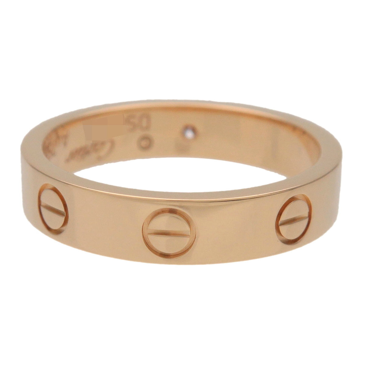 Cartier Mini Love 1P Diamond Ring K18 750YG #51 US5.75 EU51 HK12