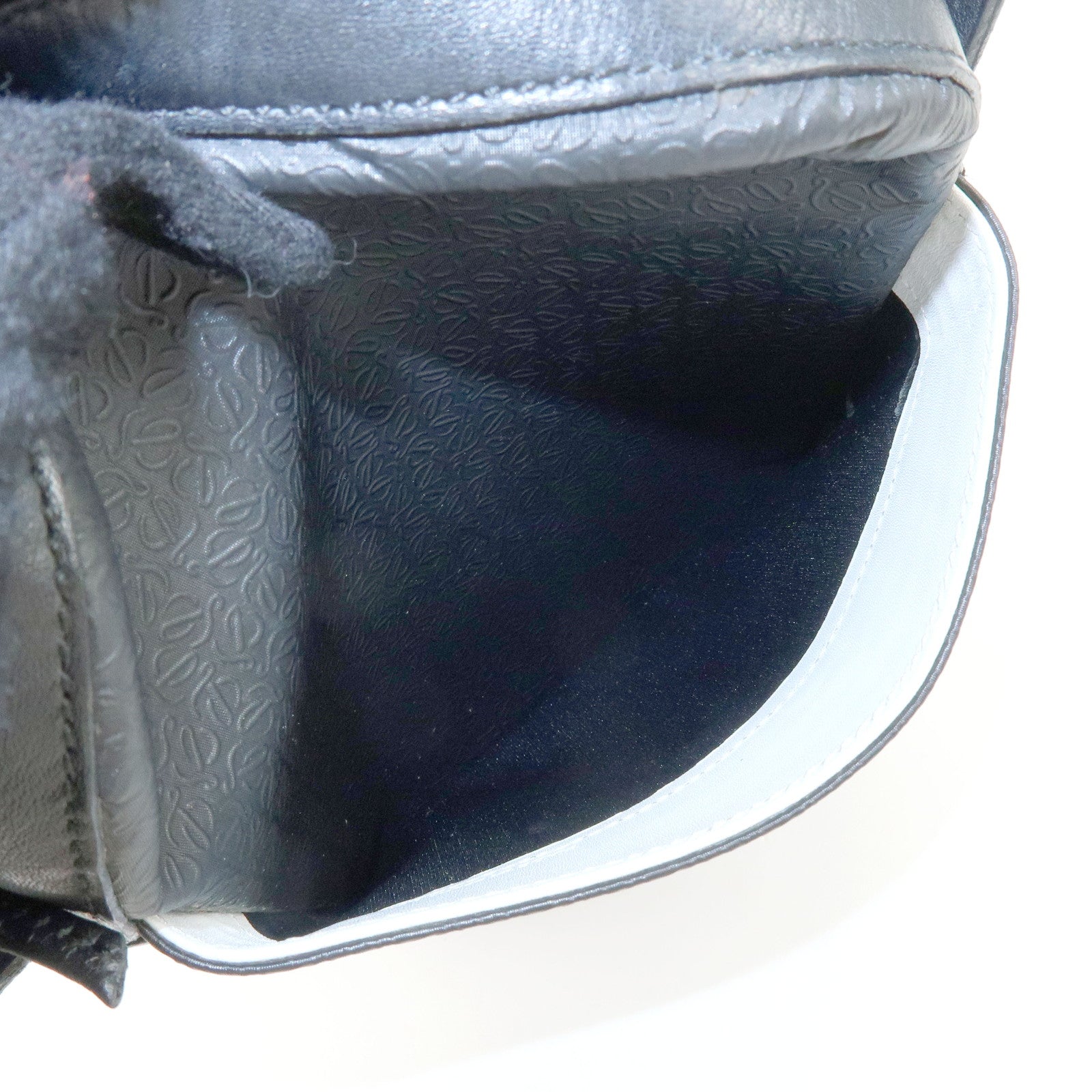 LOEWE Repeat Anagram PVC Leather Shoulder Bag Crossbody Bag Black
