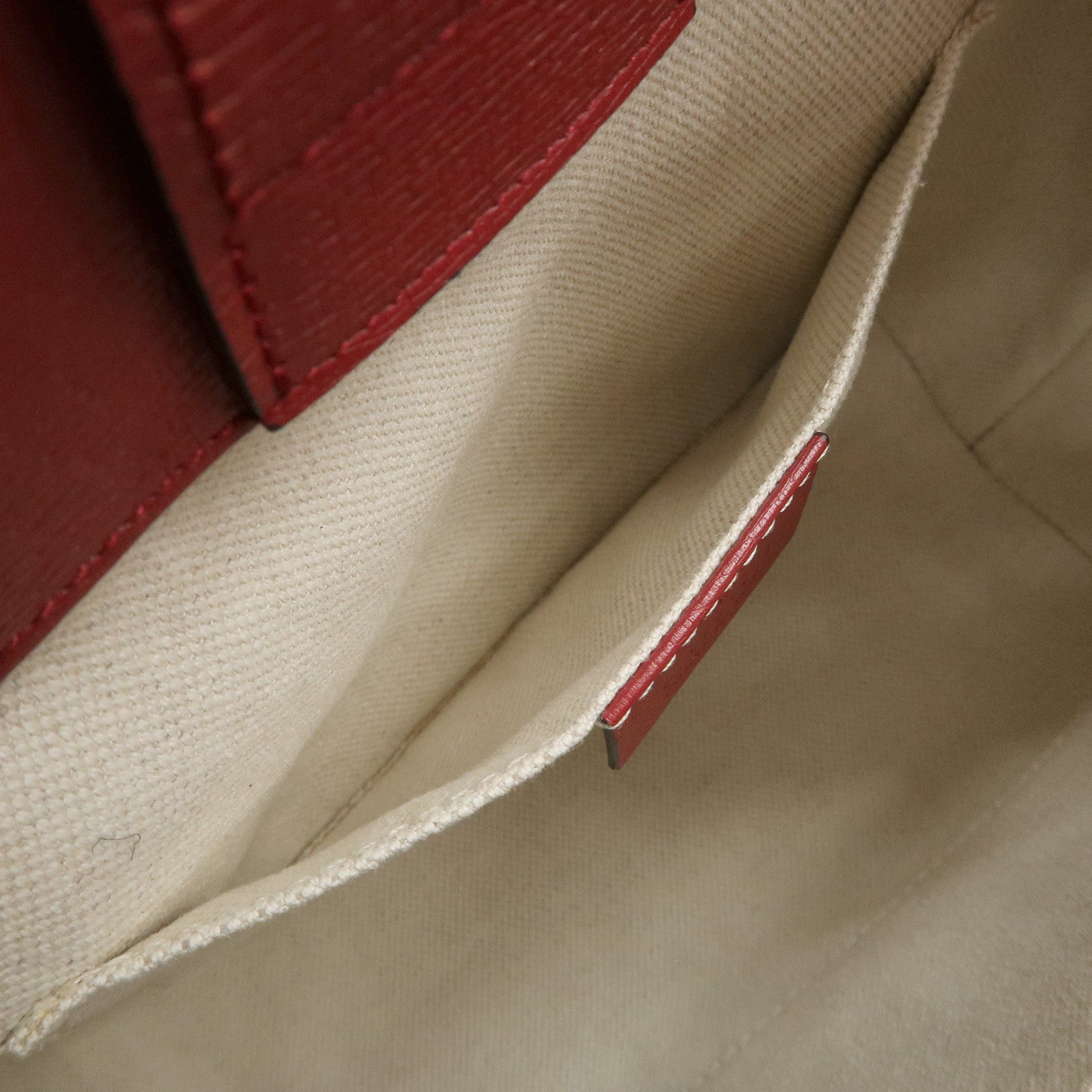 GUCCI Bamboo Leather Flower Mini Shopper 2Way Hand Bag Red 368823 Used