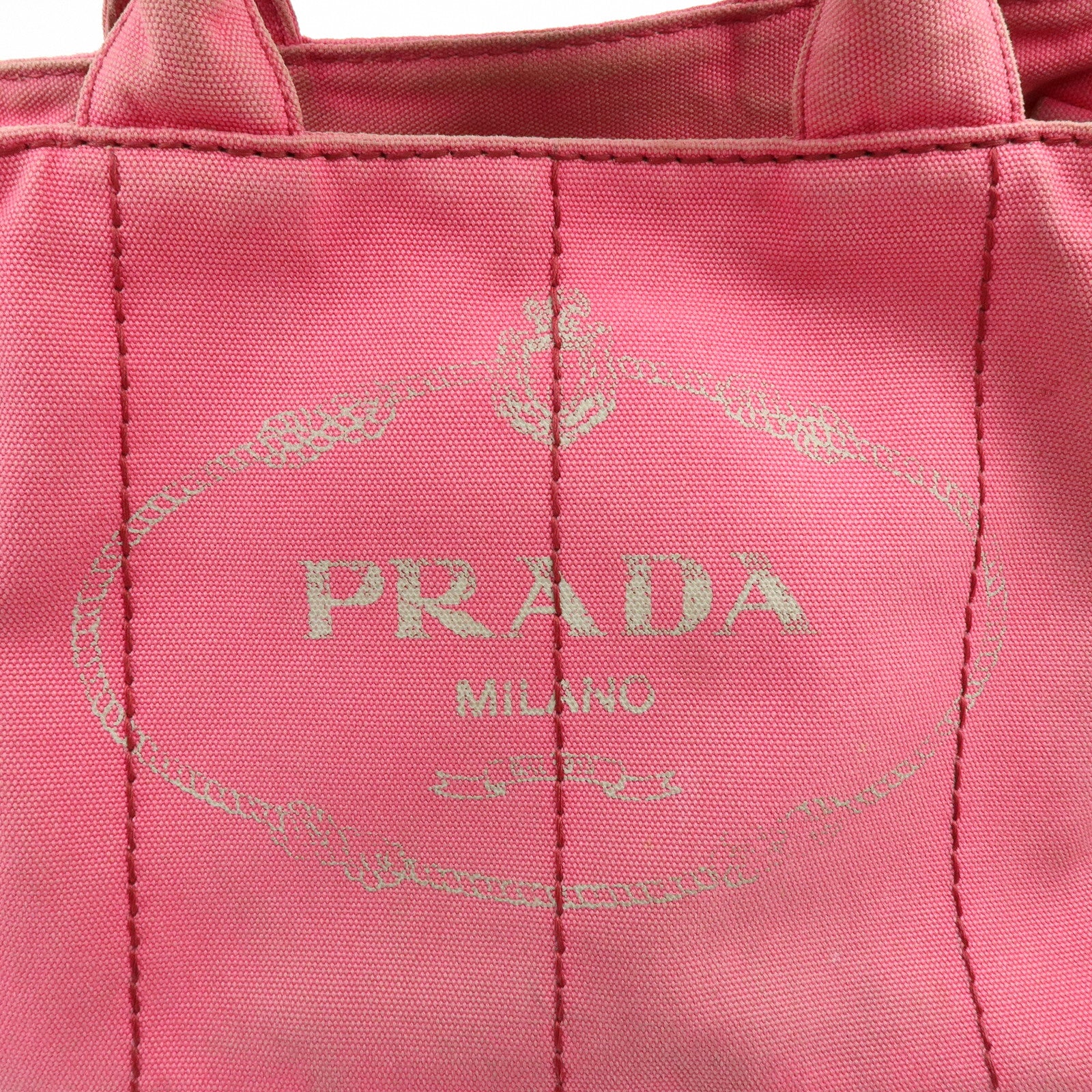 PRADA Canapa Triangle Logo Canvas 2Way Bag Hand Shoulder Bag Pink