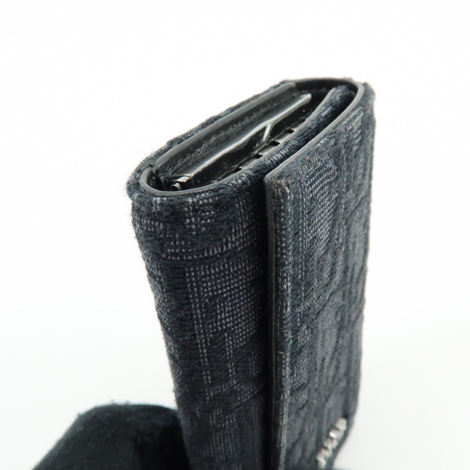 Christian Dior Oblique Canvas Leather 6 Rings Key Case Black