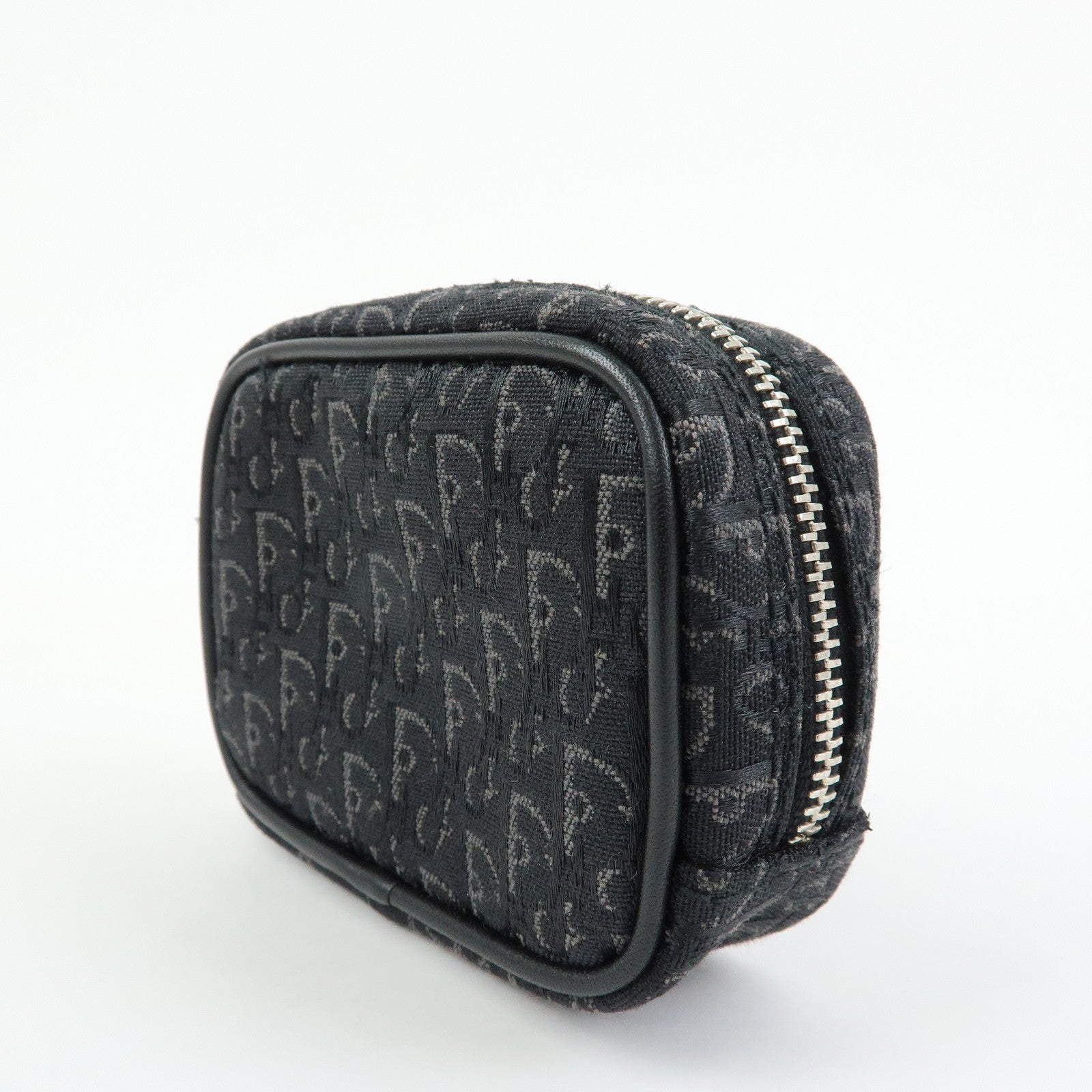 Christian Dior Trotter Oblique Jacquard Leather Tiny Pouch Black