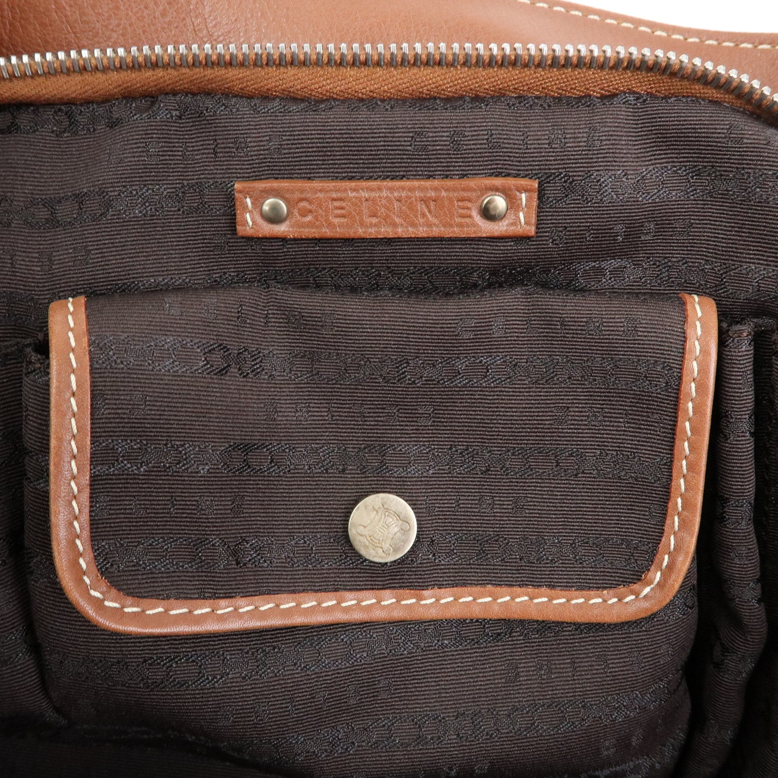 CELINE Bittersweet Leather Shoulder Bag Hand Bag Brown