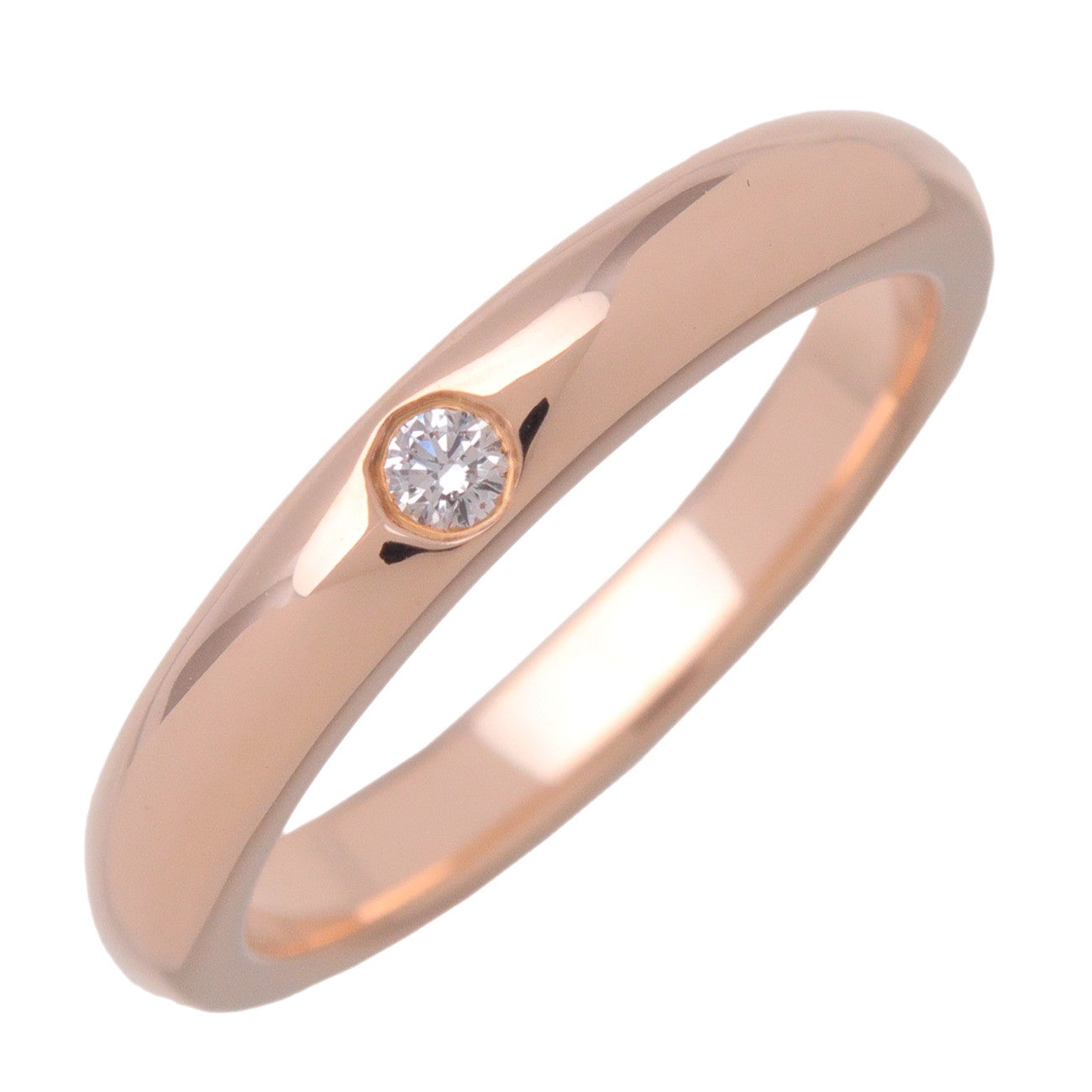 Tiffany & Co Stacking Band 1P Diamond Ring K18 750PG Rose Gold US3.5