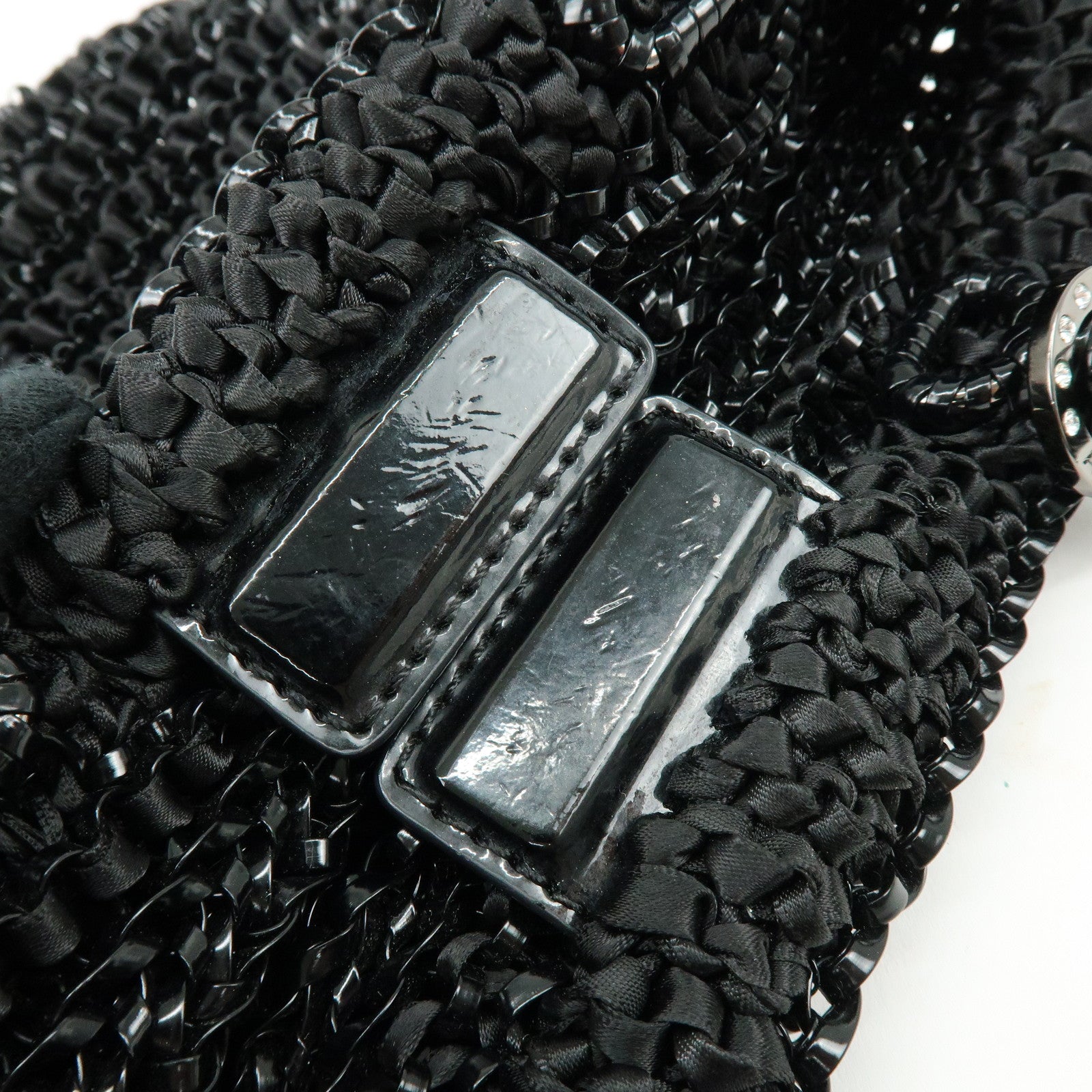 ANTEPRIMA Wire Bag PVC Satin 2Way Bag Hand Shoulder Bag Black