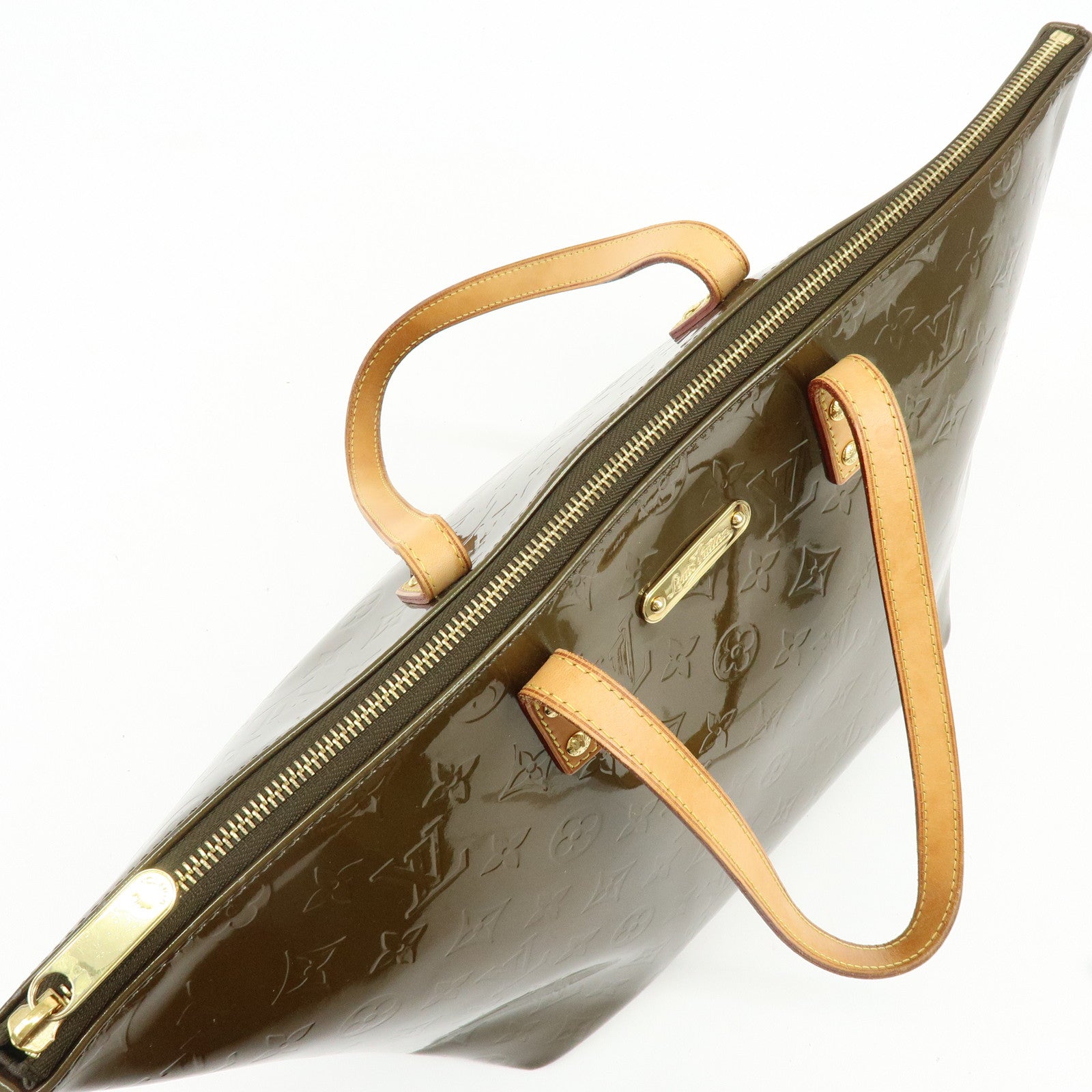 Louis Vuitton Monogram Vernis Bellevue GM Tote Bag Vert Bronze M93674