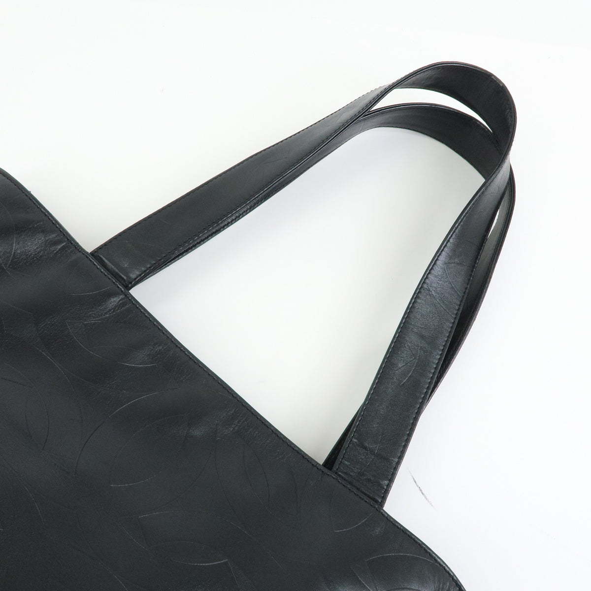 CHANEL COCO Mark Leather Tote Bag Shoulder Bag Black