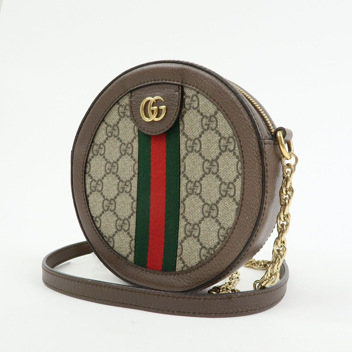 GUCCI Ophidia Sherry Double G Round Mini Chain Shoulder Bag 550618