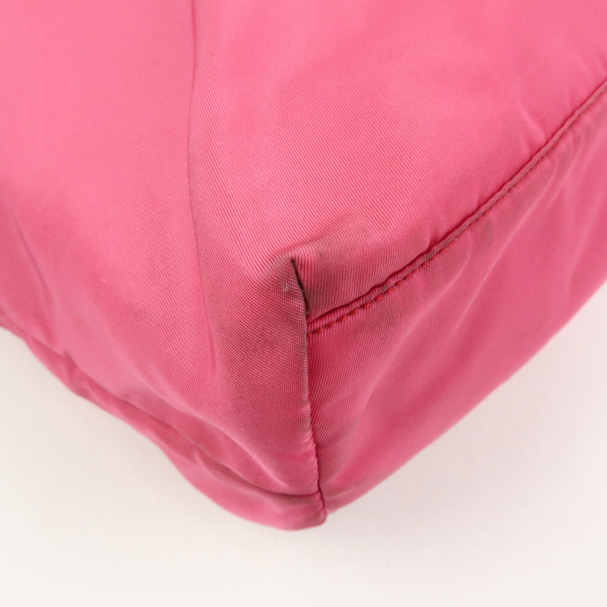 PRADA Logo Nylon Saffiano Leather Tote Bag Shoulder Bag Pink