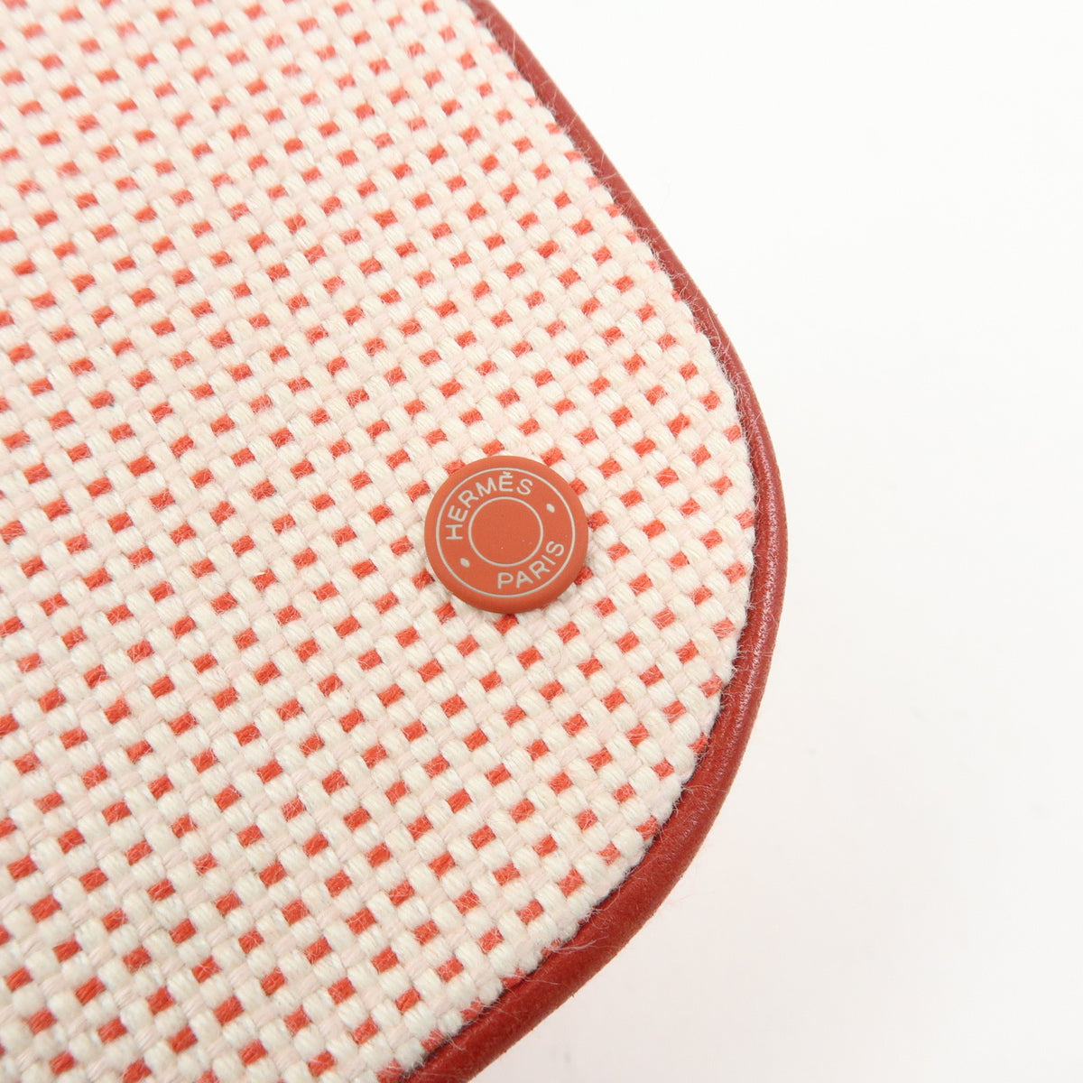 HERMES Toile H Escale Cosmetic Pouch Accesory Pouch Vermilion