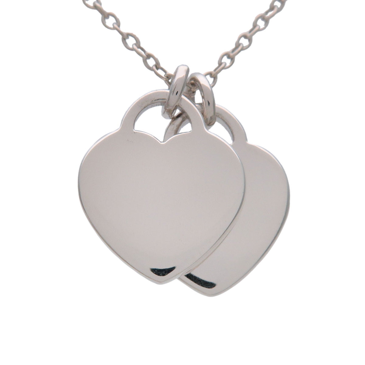 Tiffany & Co Return to Tiffany Mini Double Heart Tag Necklace SV925