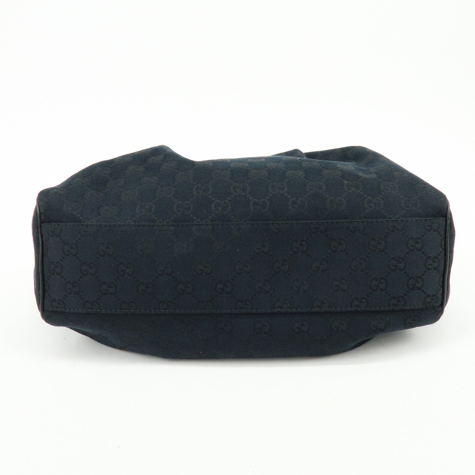GUCCI Sukey GG Canvas Leather Tote Bag Hand Bag Black 211944