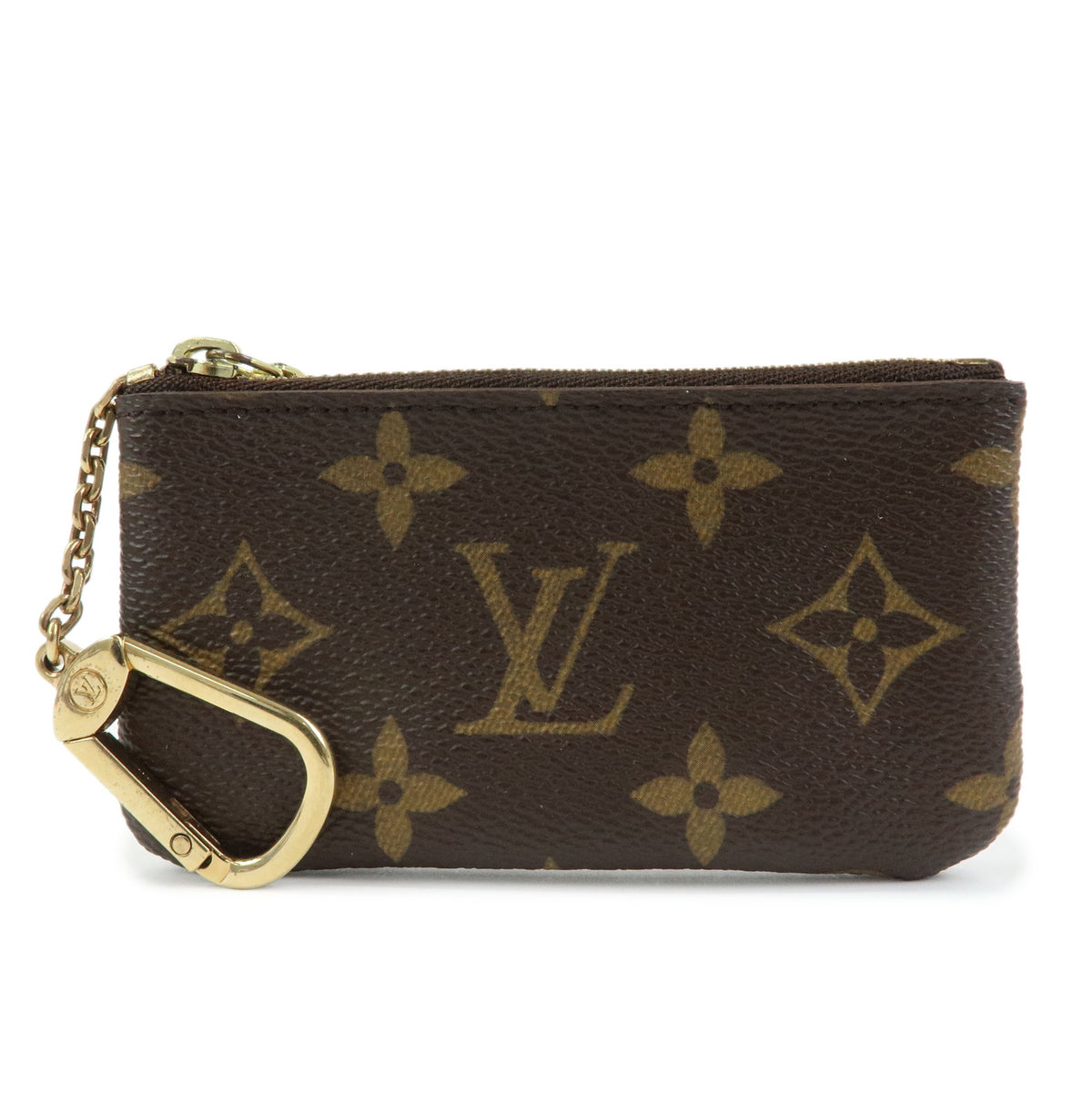 Louis Vuitton Monogram Pochette Cles Coin Case Key Case Brown M62650