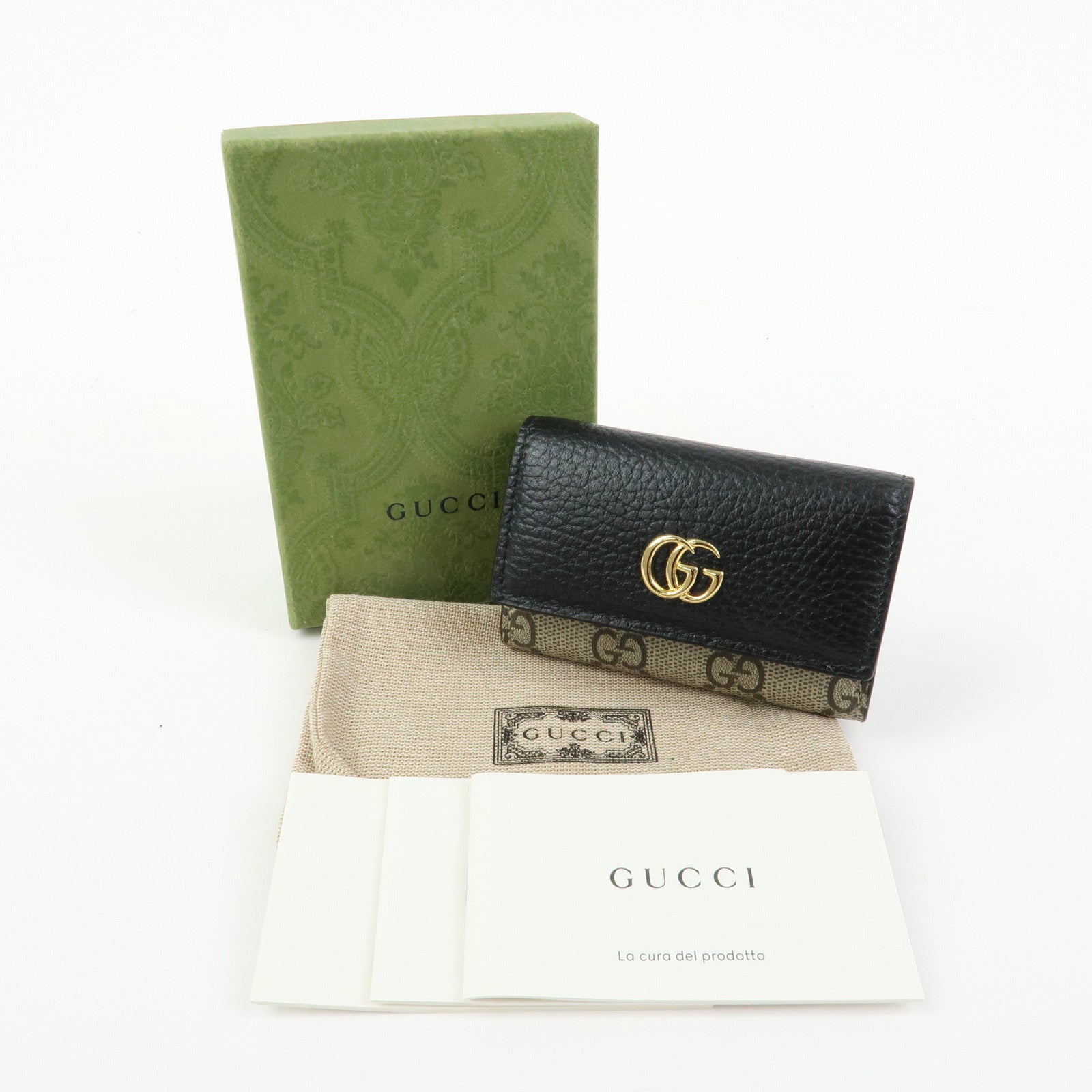 GUCCI GG Marmont Double G Leather 6 Ring Key Case Key Holder 456118