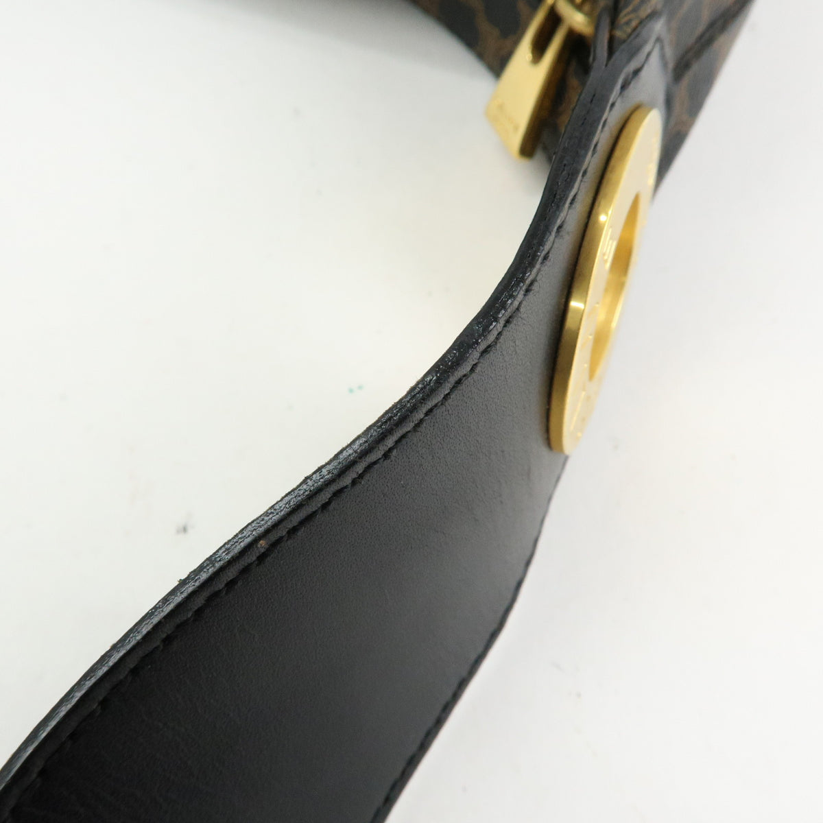 CELINE Macadam PVC Shoulder Bag Crossbody Bag Brown Black