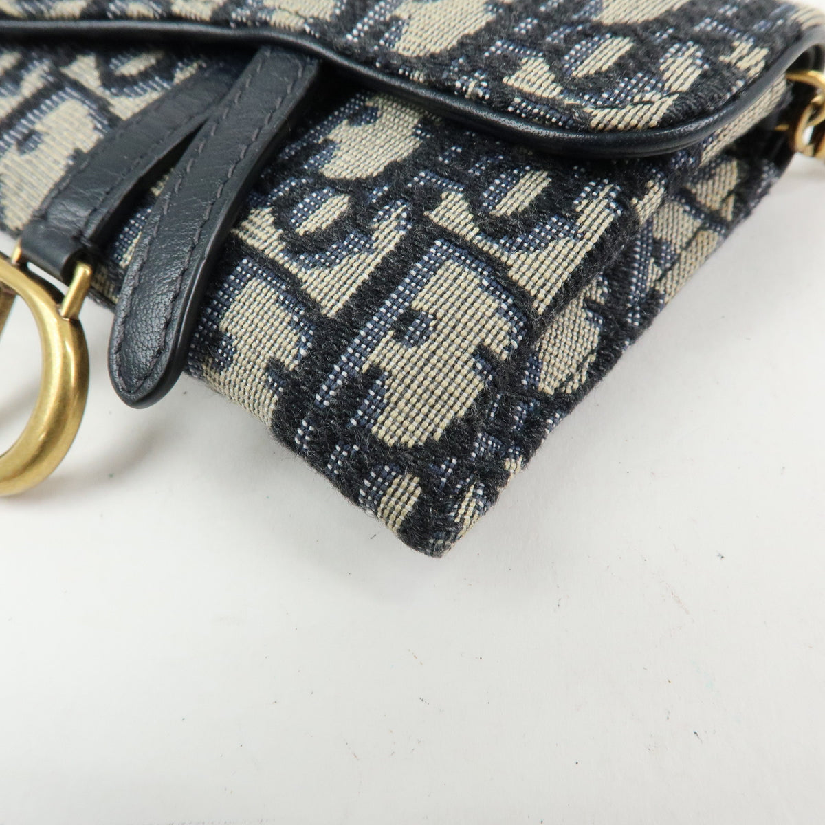 Christian Dior Oblique Saddle Jacquard Canvas Chain Shoulder Pouch