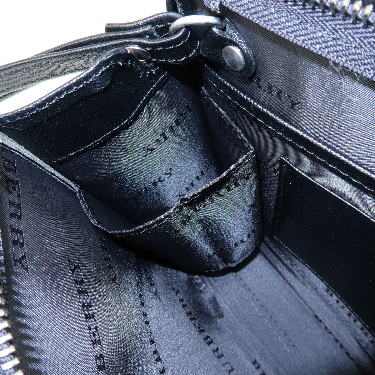 BURBERRY Saffiano Leather Clutch Bag Black