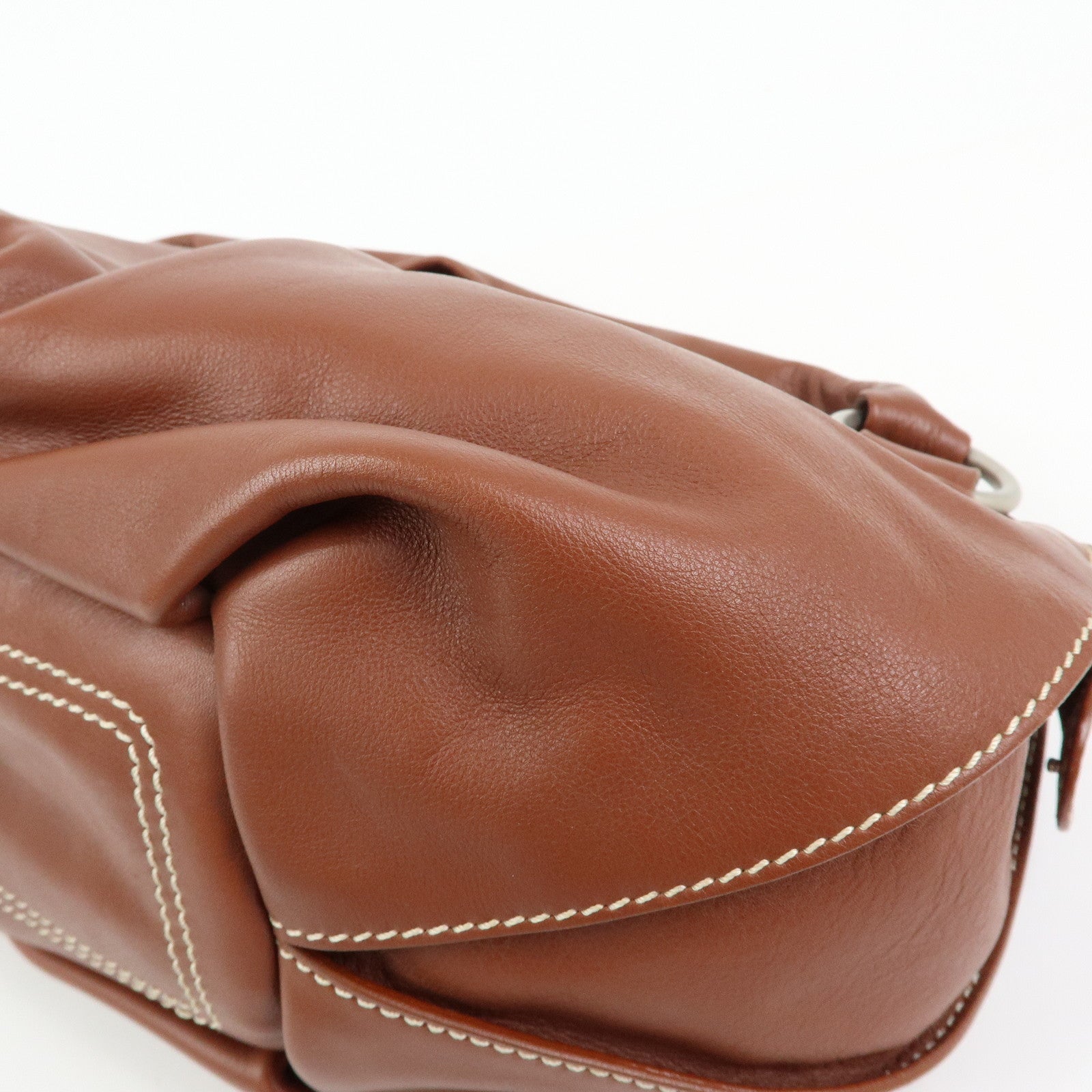 CELINE Bittersweet Leather Shoulder Bag Tote Bag Brown