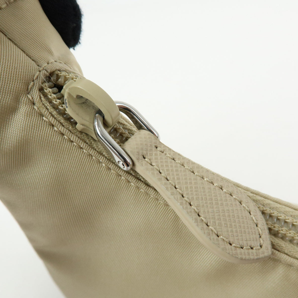 PRADA Triangle Logo Nylon Hand Bag Shoulder Bag Ivory 1NE515