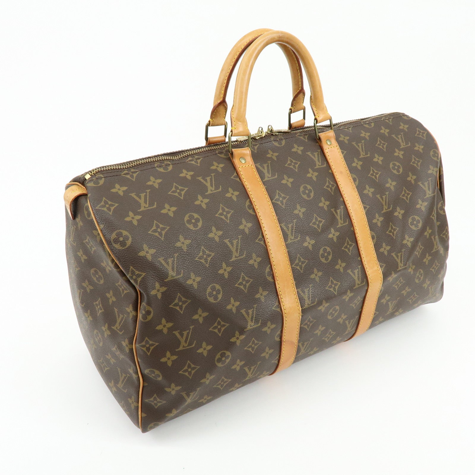 Louis Vuitton Monogram Keep All 50 Boston Bag Hand Bag Brown M41426
