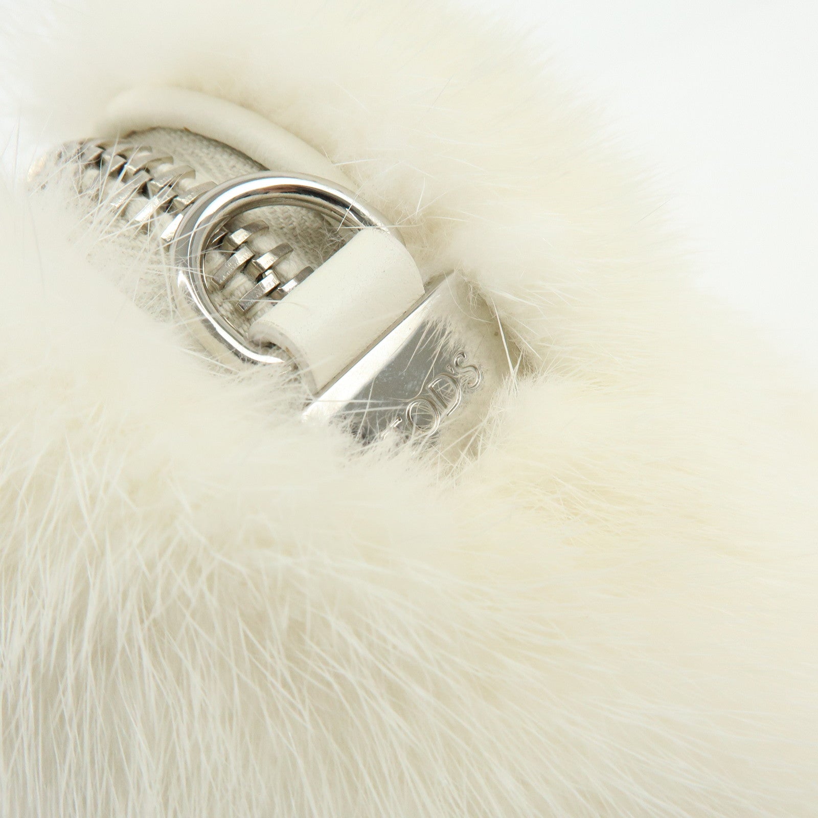 TOD'S Fur Leather 2Way Bag Hand Bag Shoulder Bag White