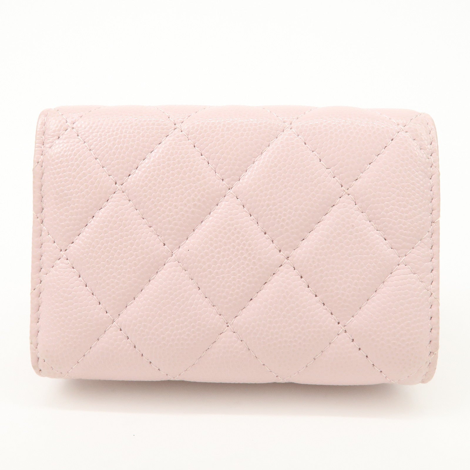 CHANEL Matelasse Caviarskin Classic Small Flap Wallet AP0230 Used