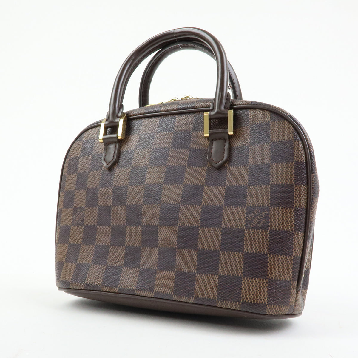 Louis Vuitton Saria Mini Damier Ebene Canvas Leather Hand Bag N51286
