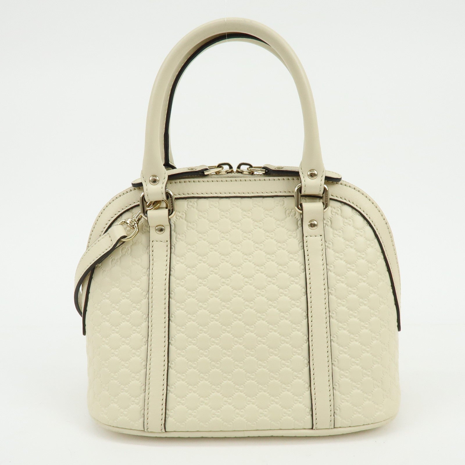 GUCCI Micro Guccissima Leather 2WAY Bag Hand Bag Ivory 449654
