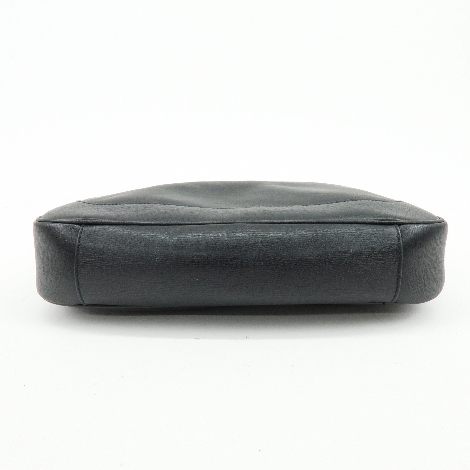 GUCCI Bamboo Leathe Hand Bag Shoulder Bag Black 001・4095