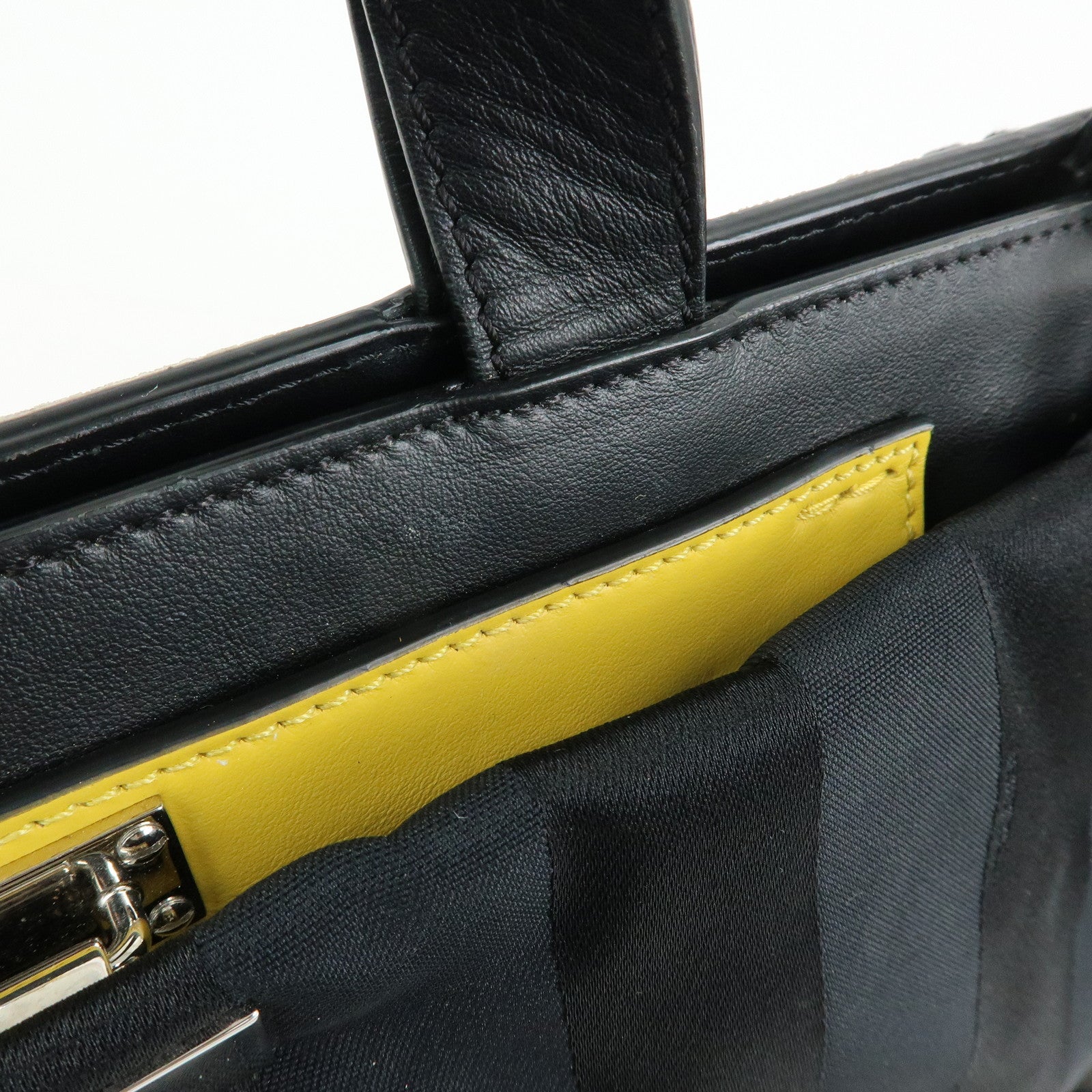 FENDI Pequin Peekaboo Iconic Medium Nylon 2Way Bag Hand Bag 7VA501
