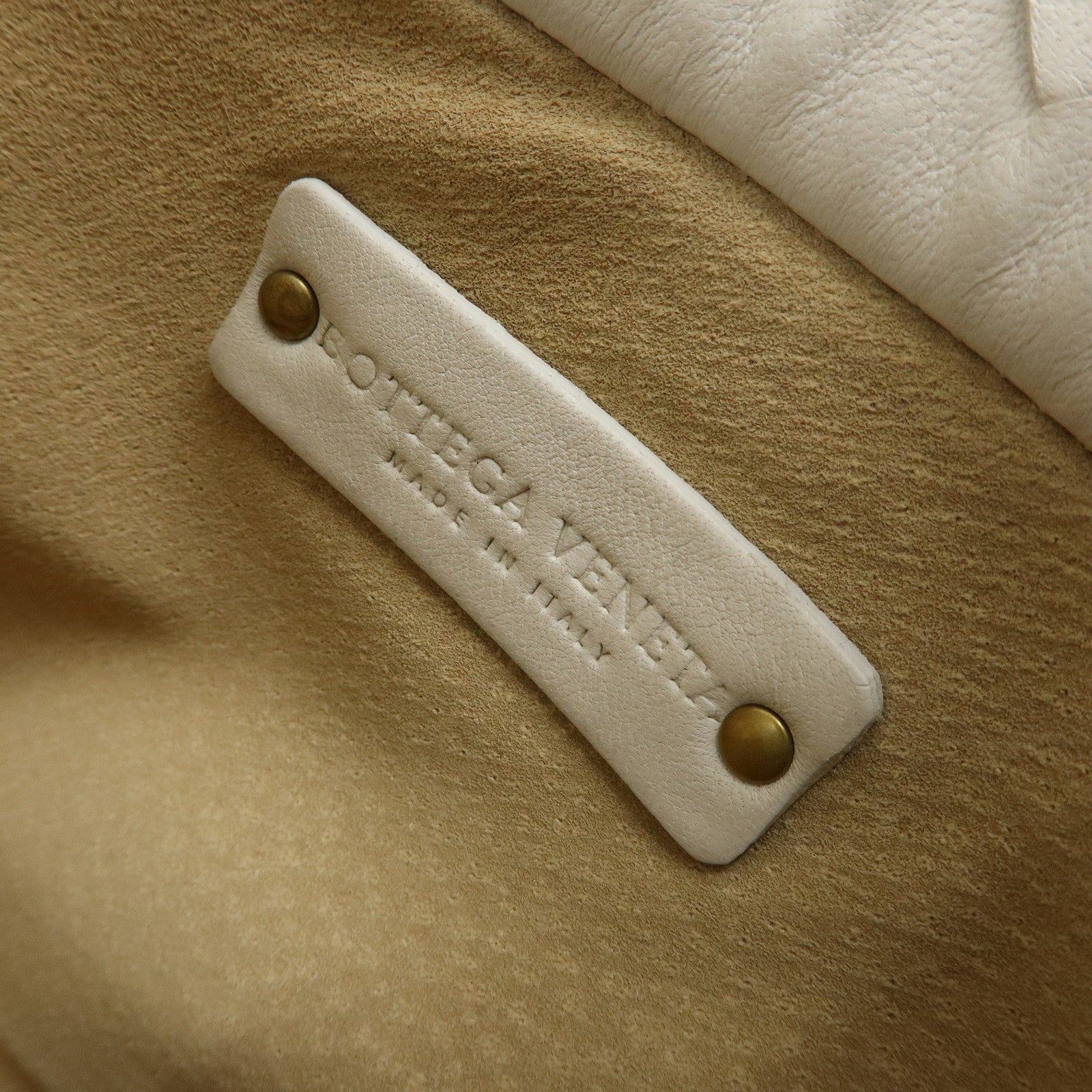 BOTTEGA VENETA Intrecciato Leather Hand Bag Mini Tote Bag White 162937