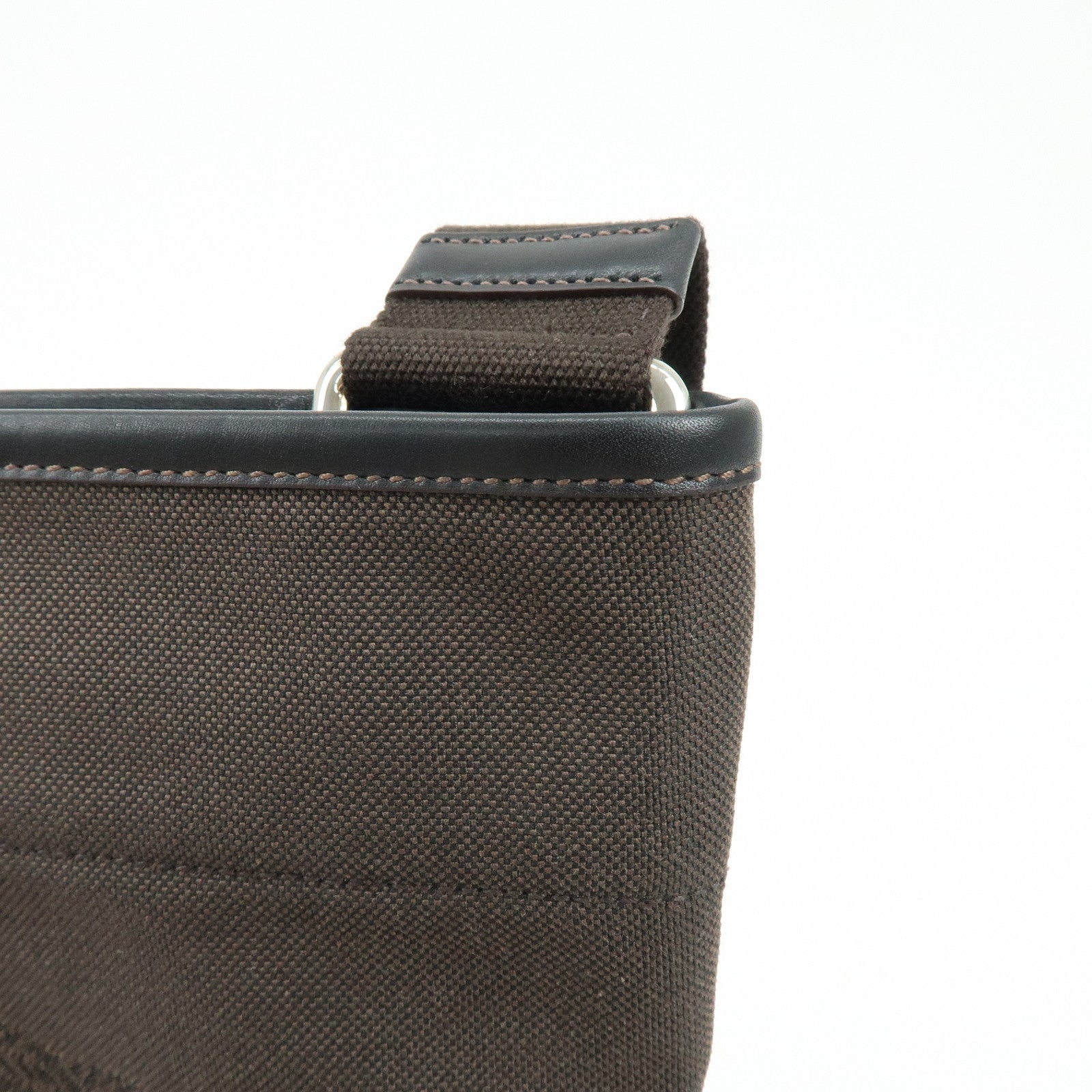 PRADA Logo Jacguard Shoulder Bag Crossbody Bag Dark Brown VA0655