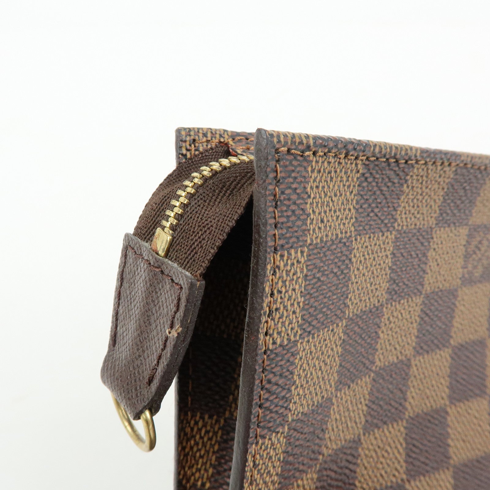 Louis Vuitton Damier Ebene Canvas Leather Pouch for Marais Bag Brown
