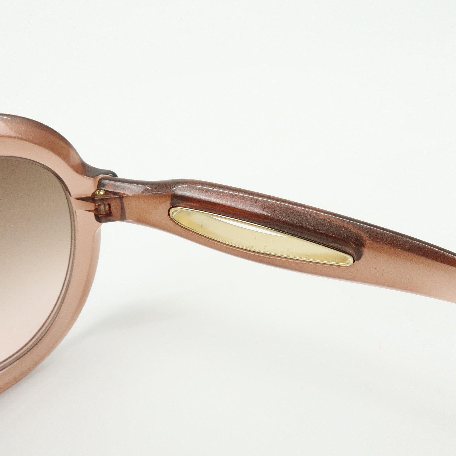 JIMMY CHOO Plastic Oval Cat Eye Sunglasses Transparent Brown