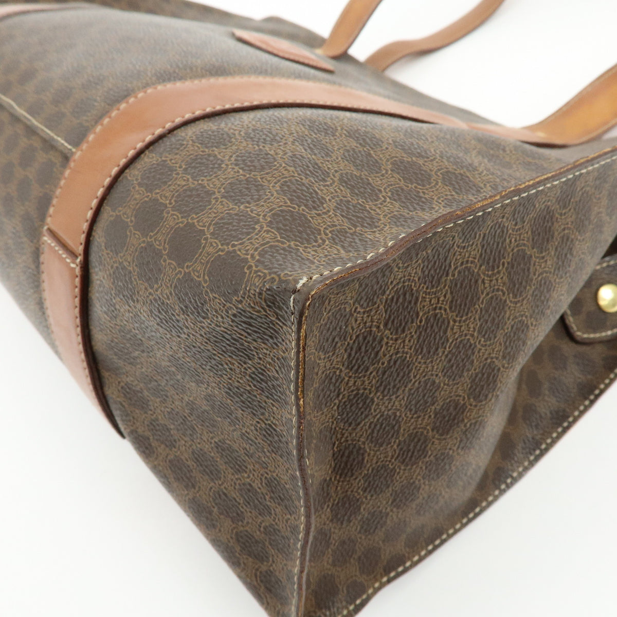 CELINE Macadam PVC Leather Shoulder Bag Hand Bag Brown