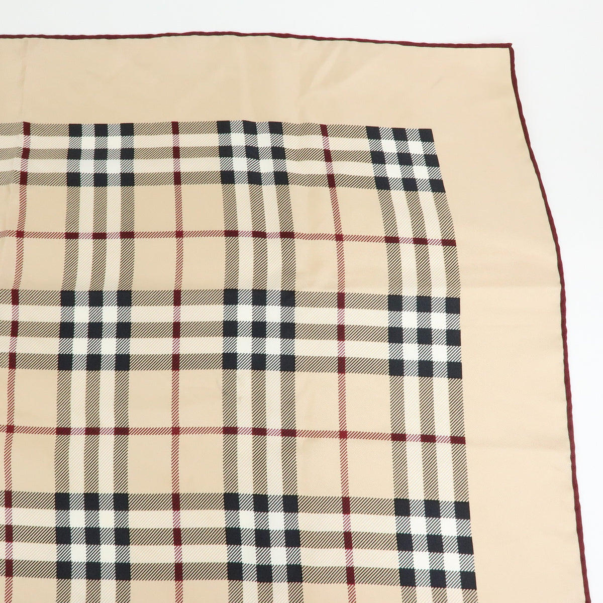 YSL BURBERRY Lot of 2 Silk 100% Scarf Nova Plaid Flower Blue Beige