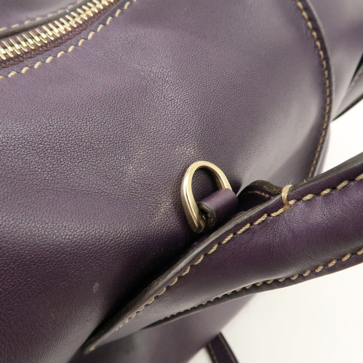 TOD'S Logo Leather 2Way Bag Shoulder Bag Purple