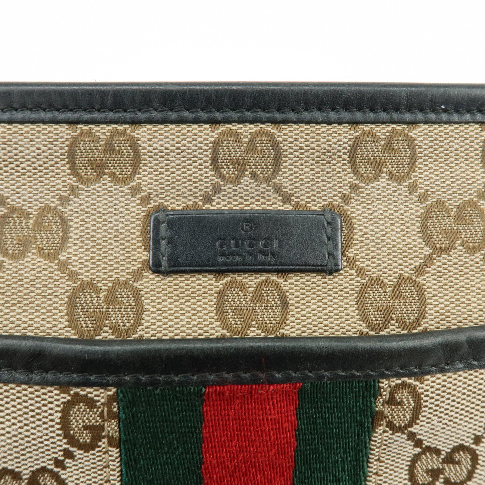 GUCCI Sherry GG Canvas Leather Shoulder Bag Crossbody Bag 388926