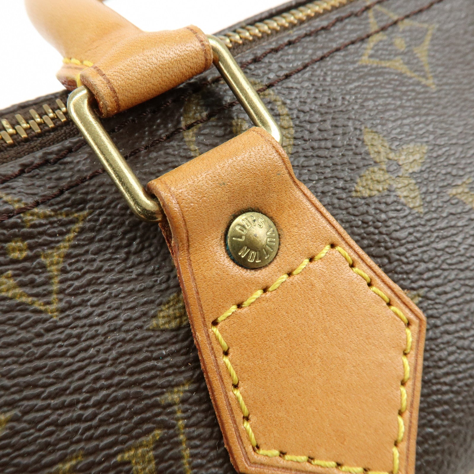 Louis Vuitton Monogram Speedy 25 Canvas Leather Boston Bag Brown M41528