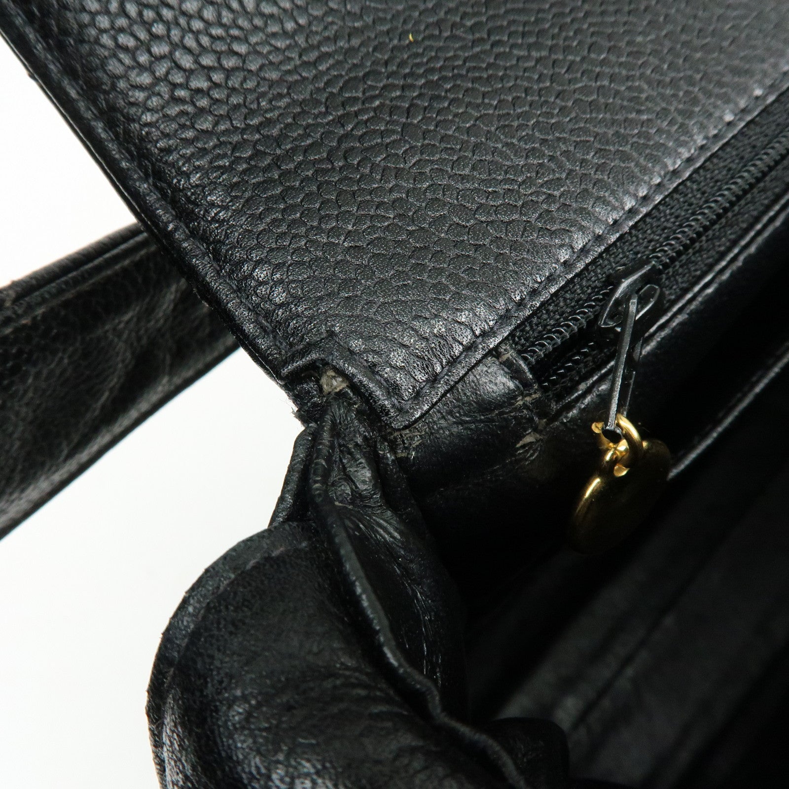 CHANEL COCO Mark Matelasse Caviar Skin Shoulder Bag Black