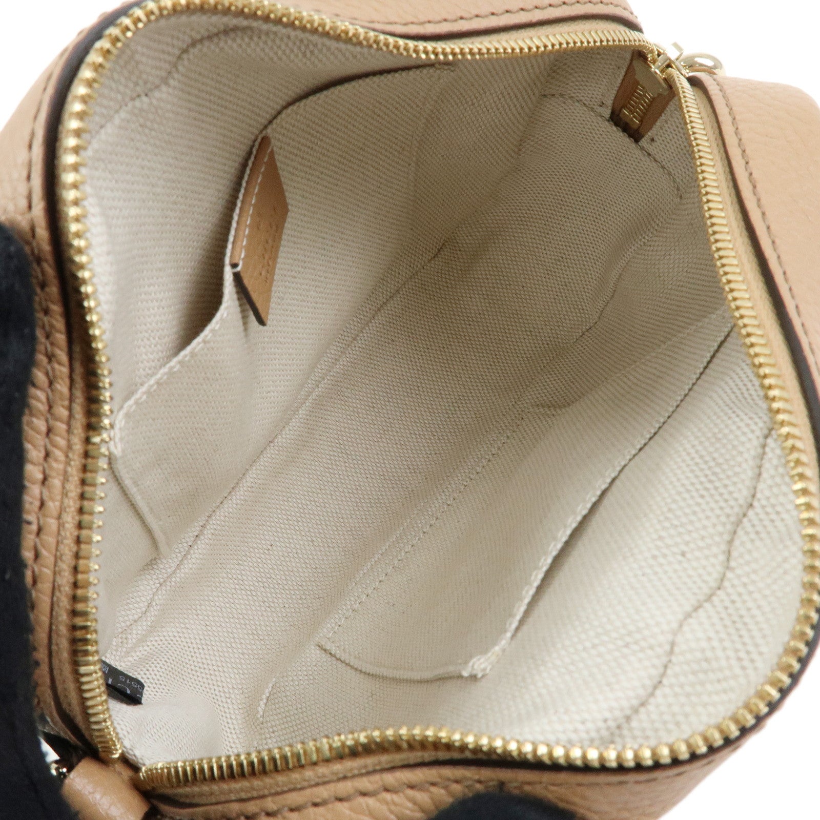 GUCCI SOHO Interlocking G Leather Small Disco Shoulder Bag Beige 308364