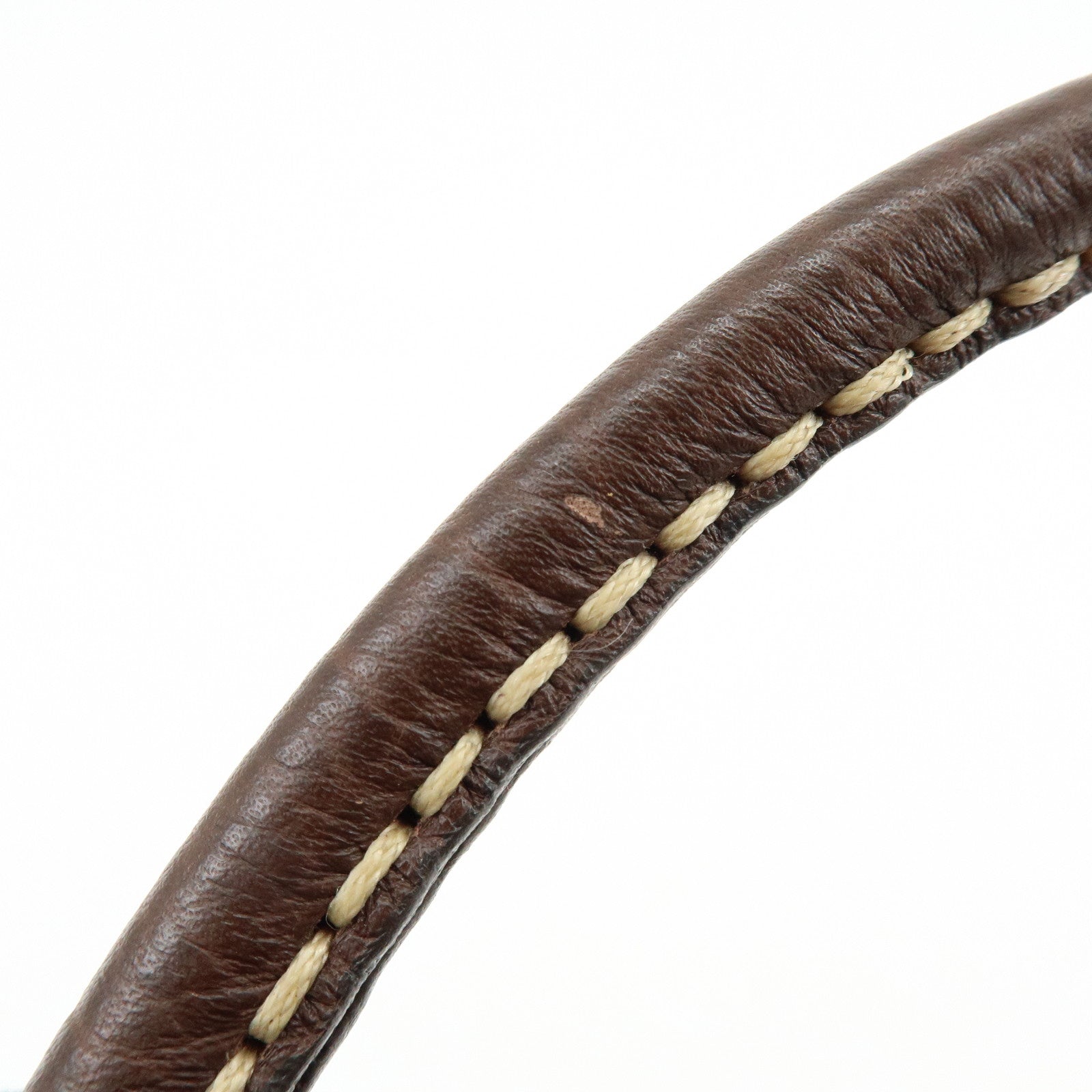 TOD'S Corniche Wave Leather Shoulder Bag Hand Bag Brown