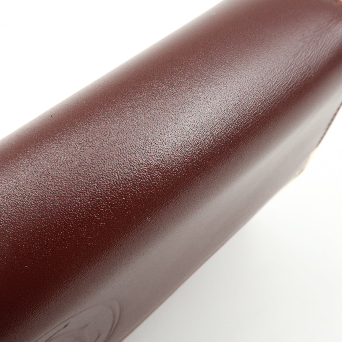 Cartier Must de Cartier Leather Clutch Bag Bordeaux