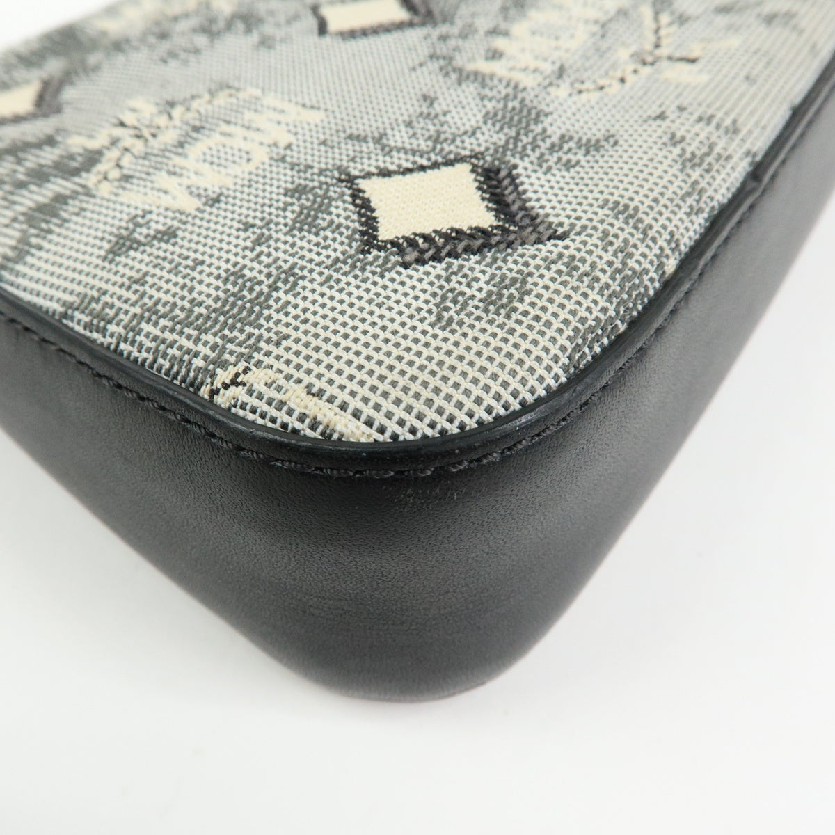MCM Visetos Jacquard Canvas Leather 2Way Bag Shoulder Bag Grey Black