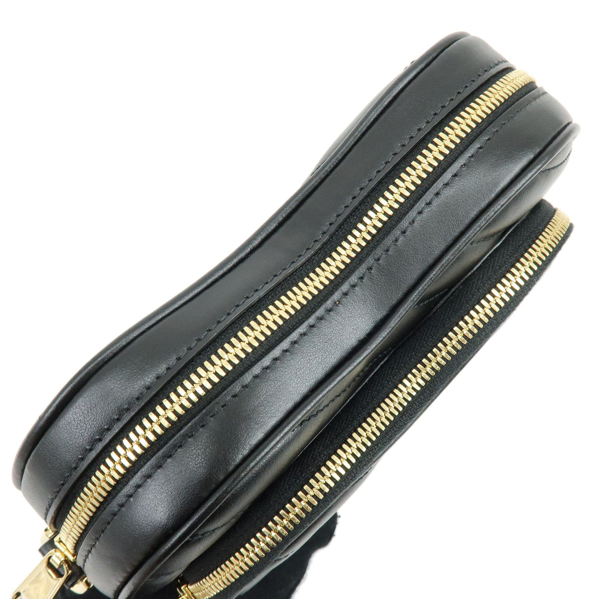 GUCCI Interlocking G Leather Shoulder Bag Crossbody Bag Black 751628