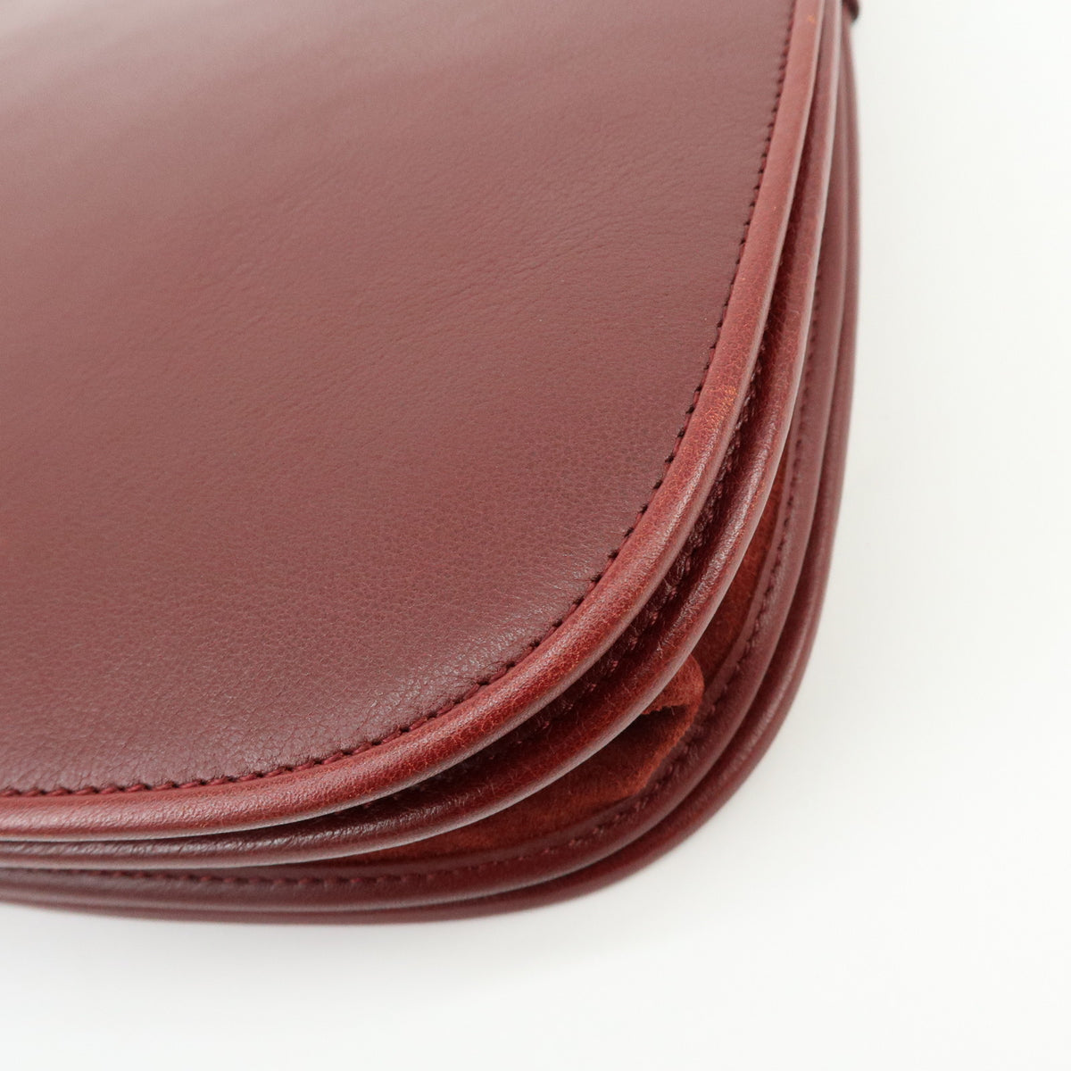 Cartier Must de Cartier Leather Flap Shoulder Bag Bordeaux