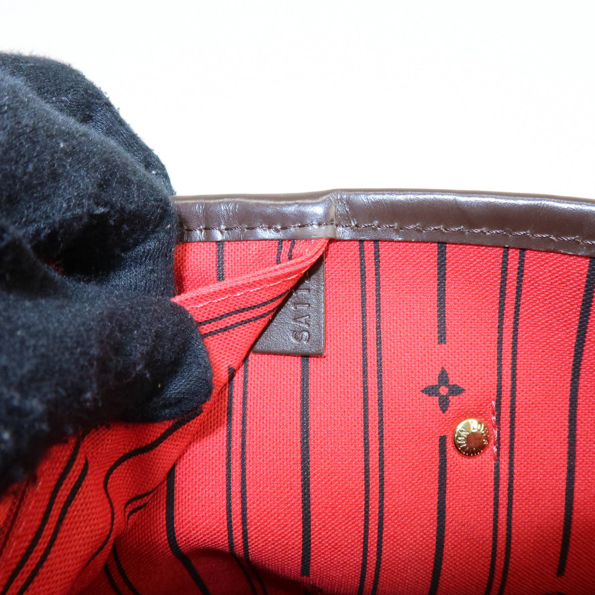 Louis Vuitton Damier Ebene Canvas Leather Neverfull MM Tote Bag N51105