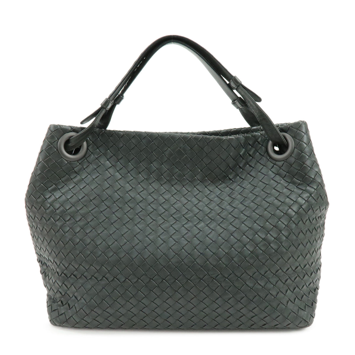BOTTEGA VENETA Garda Intrecciato Leather Shoulder Bag Hand Bag Black