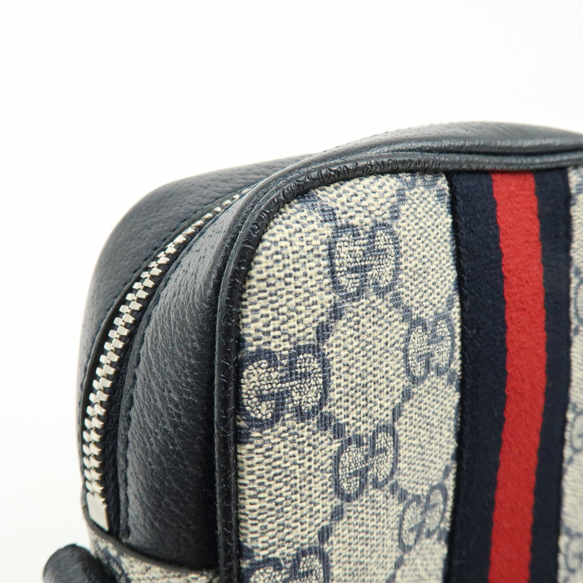 GUCCI Ophidia Sherry GG Supreme Leather Shoulder Bag Dark Navy 598127