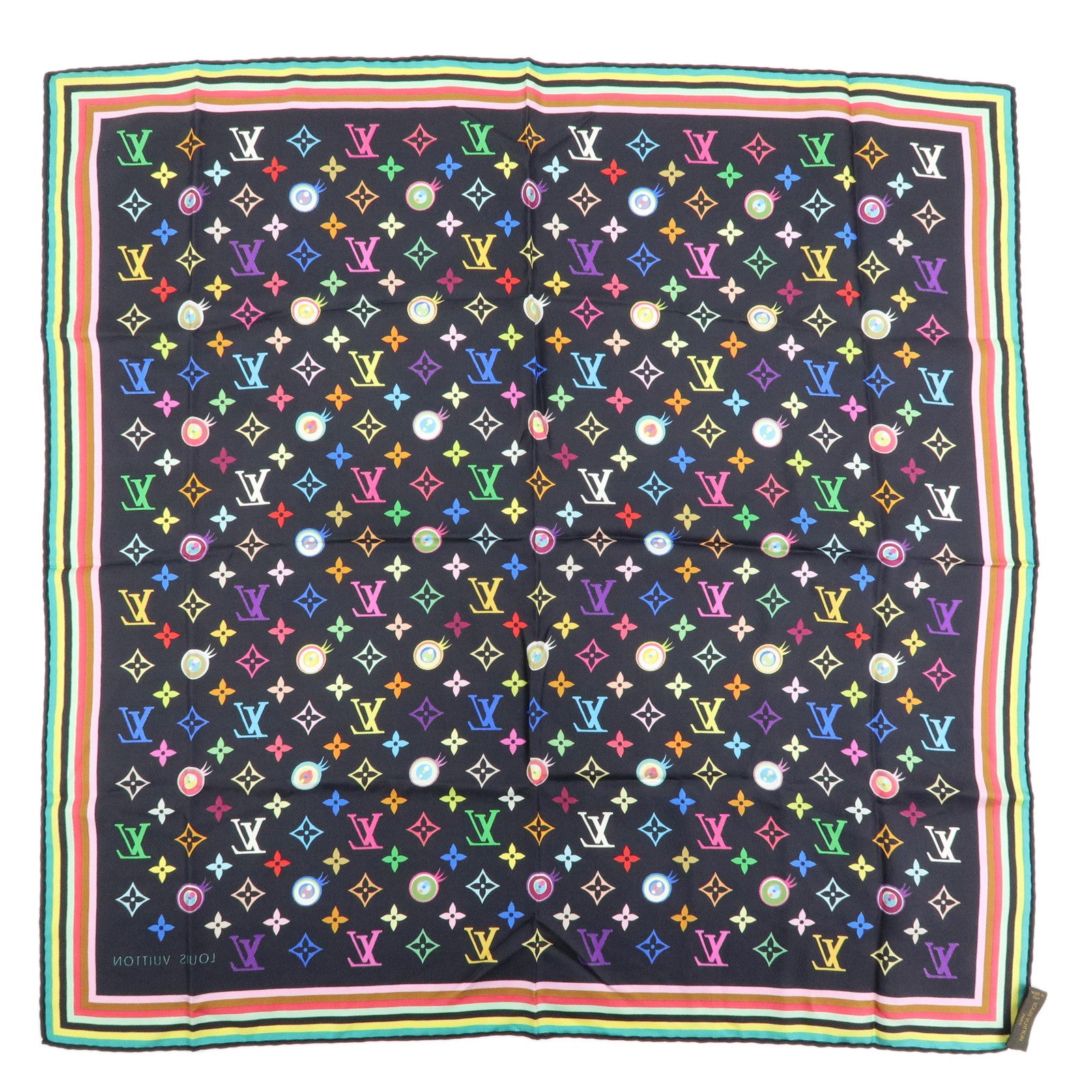 Louis Vuitton Murakami Eye Love Monogram Multicolor Silk Scarf M71916